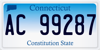CT license plate AC99287