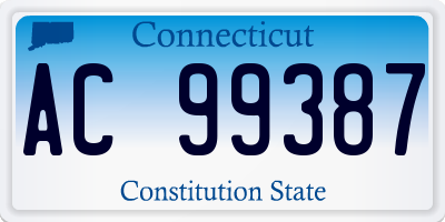 CT license plate AC99387