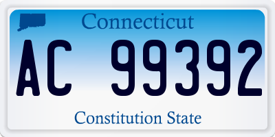 CT license plate AC99392