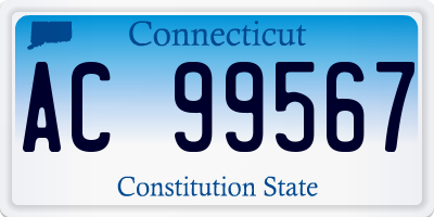 CT license plate AC99567