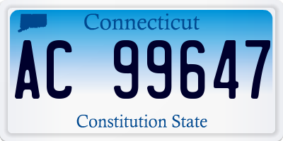 CT license plate AC99647