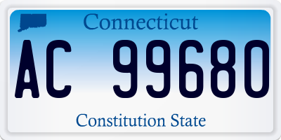 CT license plate AC99680