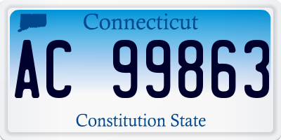 CT license plate AC99863