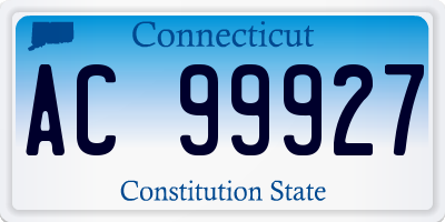 CT license plate AC99927