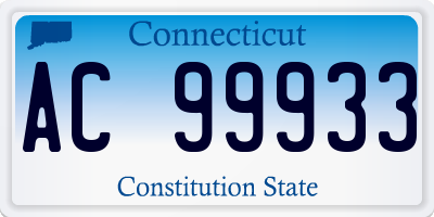 CT license plate AC99933