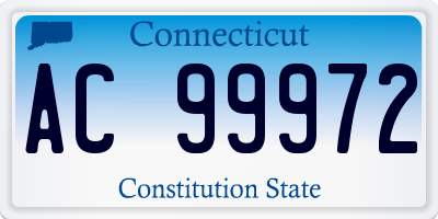 CT license plate AC99972