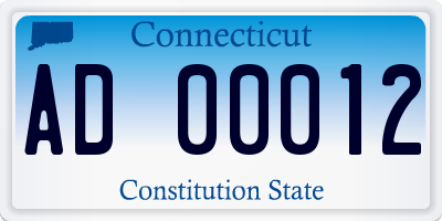 CT license plate AD00012