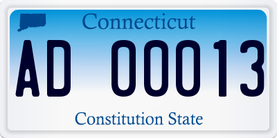 CT license plate AD00013