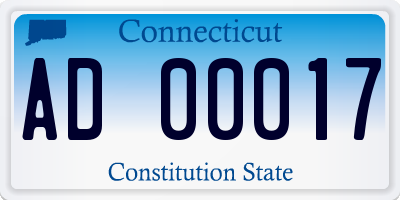 CT license plate AD00017