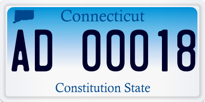 CT license plate AD00018