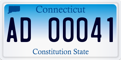 CT license plate AD00041