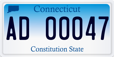 CT license plate AD00047