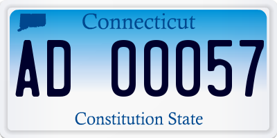CT license plate AD00057