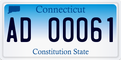 CT license plate AD00061