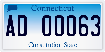 CT license plate AD00063