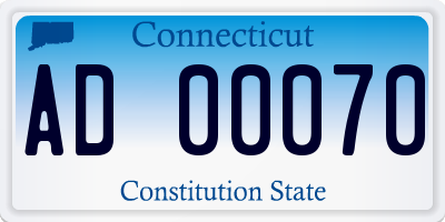 CT license plate AD00070