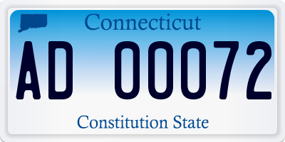 CT license plate AD00072