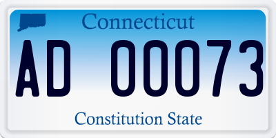CT license plate AD00073