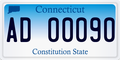 CT license plate AD00090