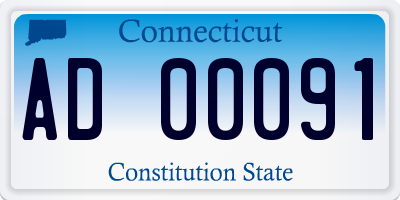 CT license plate AD00091