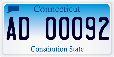 CT license plate AD00092
