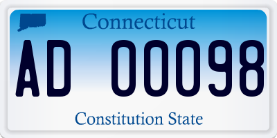 CT license plate AD00098
