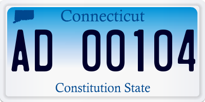 CT license plate AD00104