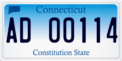 CT license plate AD00114