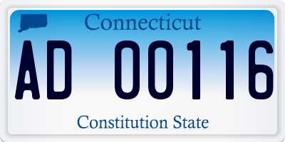 CT license plate AD00116