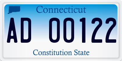 CT license plate AD00122