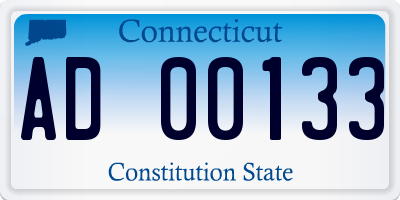 CT license plate AD00133