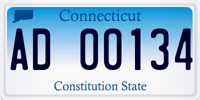CT license plate AD00134