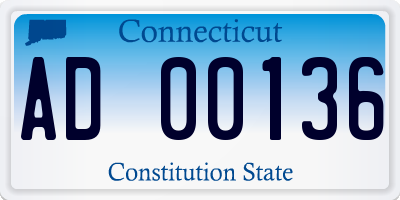 CT license plate AD00136