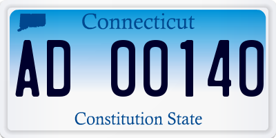 CT license plate AD00140
