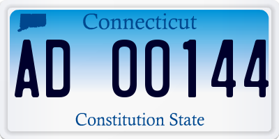 CT license plate AD00144