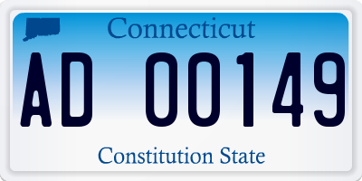 CT license plate AD00149