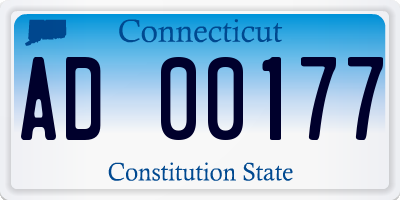 CT license plate AD00177