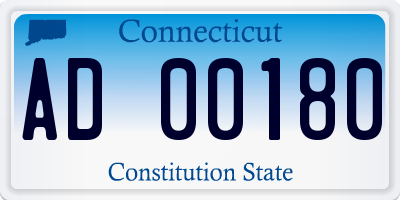 CT license plate AD00180