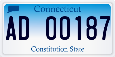CT license plate AD00187