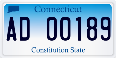 CT license plate AD00189