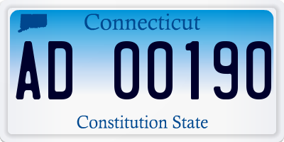CT license plate AD00190