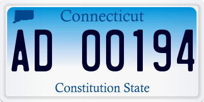 CT license plate AD00194