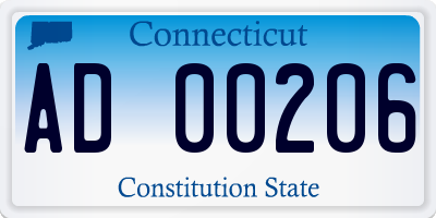 CT license plate AD00206