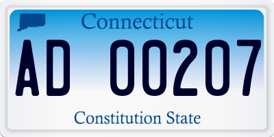 CT license plate AD00207