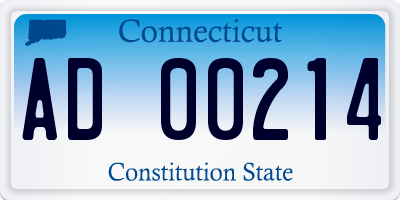CT license plate AD00214