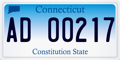 CT license plate AD00217