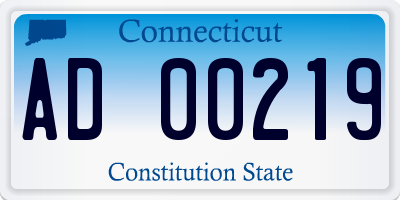 CT license plate AD00219