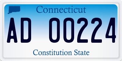CT license plate AD00224