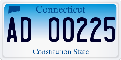 CT license plate AD00225