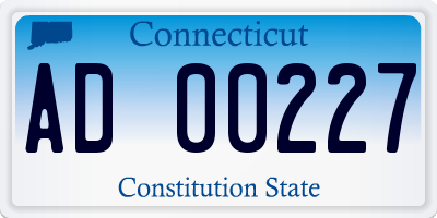 CT license plate AD00227